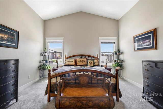 3492 E 3600 N, Kimberly, ID 83341 - bedroom featuring carpet flooring, baseboards, and vaulted ceiling
