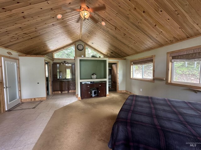 2223 Glenwood Rd, Kamiah, ID 83536 - unfurnished bedroom featuring wood ceiling, baseboards, and lofted ceiling