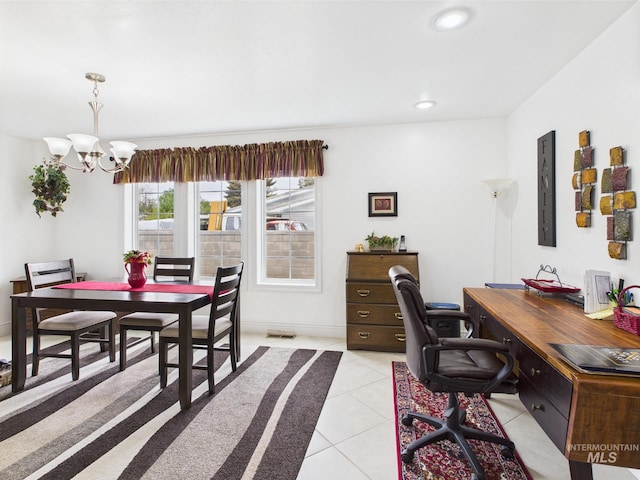 11 N 3rd W, St, Paul, ID 83347 - office space featuring light tile patterned flooring, a chandelier, and recessed lighting