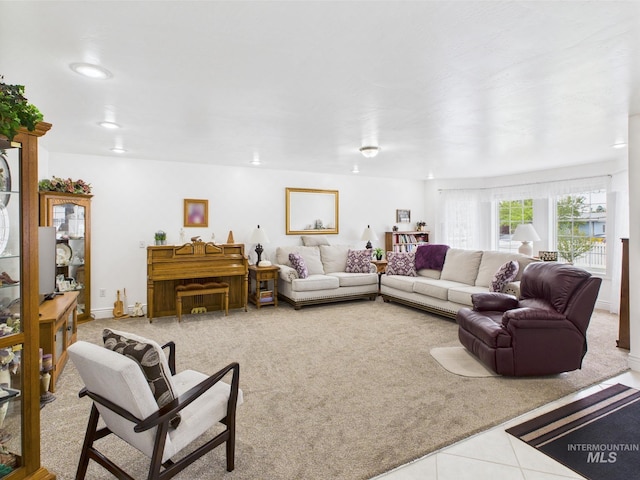 11 N 3rd W, St, Paul, ID 83347 - tiled living area with carpet floors and recessed lighting