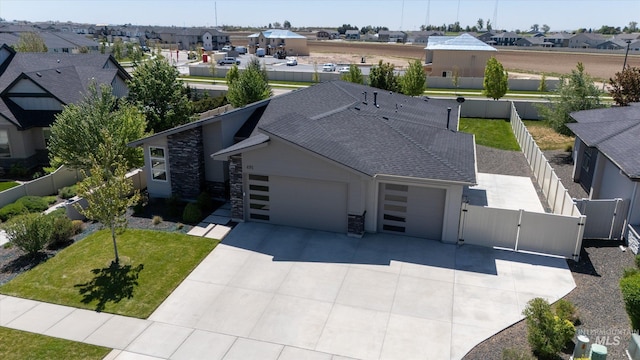 aerial view of residential area