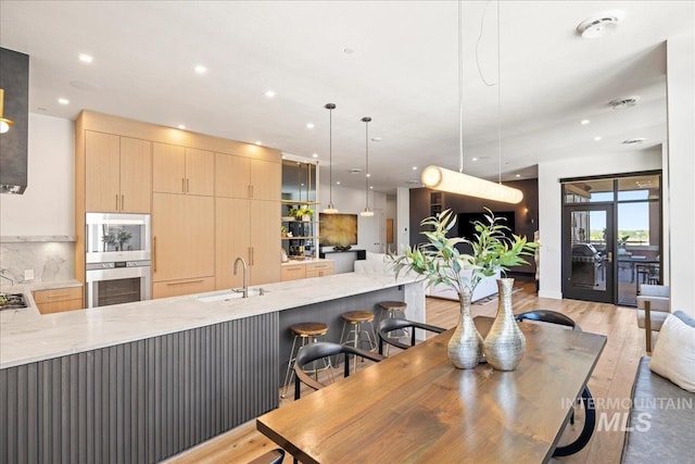 1112 W Main St Unit 503, Boise, ID 83702 - dining area with recessed lighting and light wood-type flooring