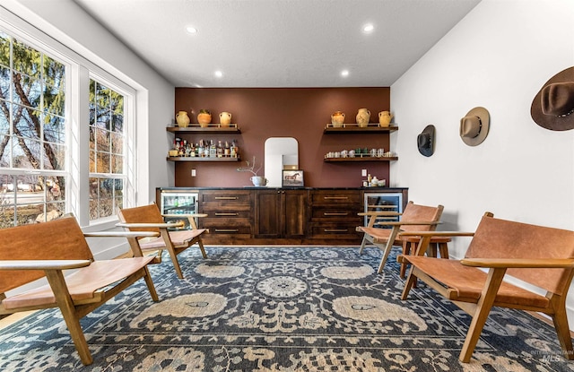 bar featuring wine cooler