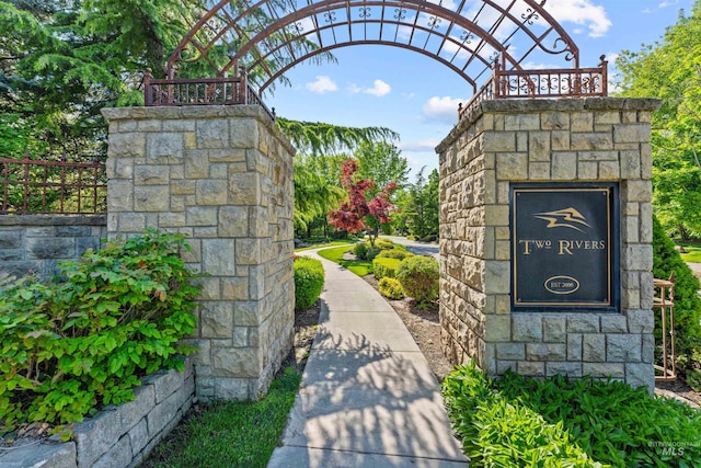 view of community sign