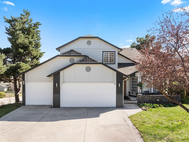 398 N Pebble Beach Way, Eagle, ID 83616 - traditional-style house with concrete driveway, a garage, brick siding, and roof with shingles