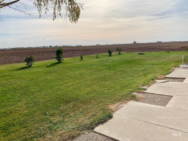 view of yard with a rural view