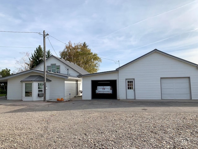 exterior space with a garage