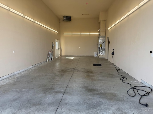 garage with water heater