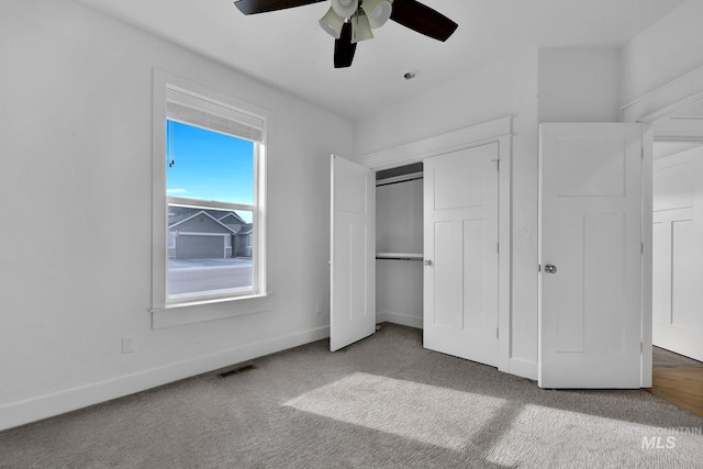 1734 Shoal Point Ave, Middleton, ID 83644 - unfurnished bedroom featuring visible vents, baseboards, carpet flooring, and a closet