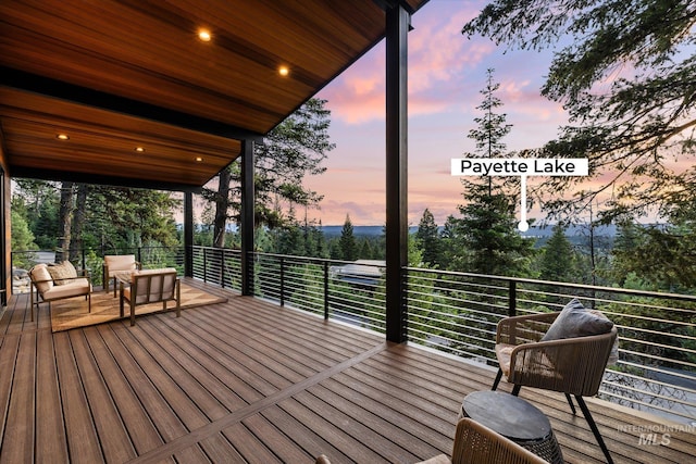 1678 Majestic View Dr, Mccall, ID 83638 - view of deck at dusk