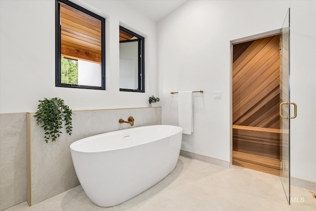 1678 Majestic View Dr, Mccall, ID 83638 - full bathroom featuring a freestanding bath and tile patterned floors