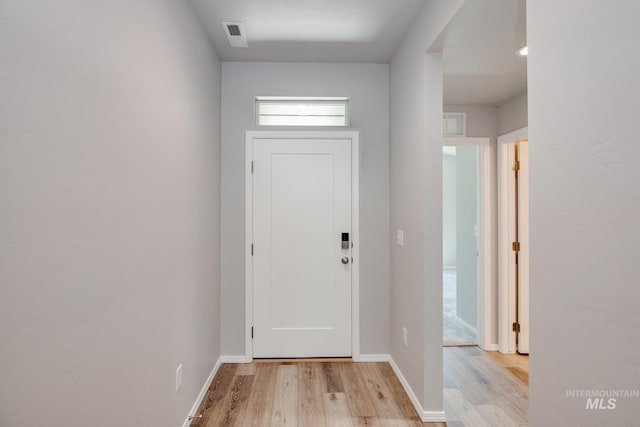 entrance foyer featuring light wood-type flooring