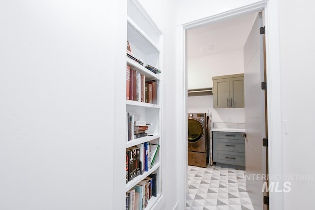 interior space with washer / dryer