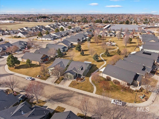 drone / aerial view featuring a residential view