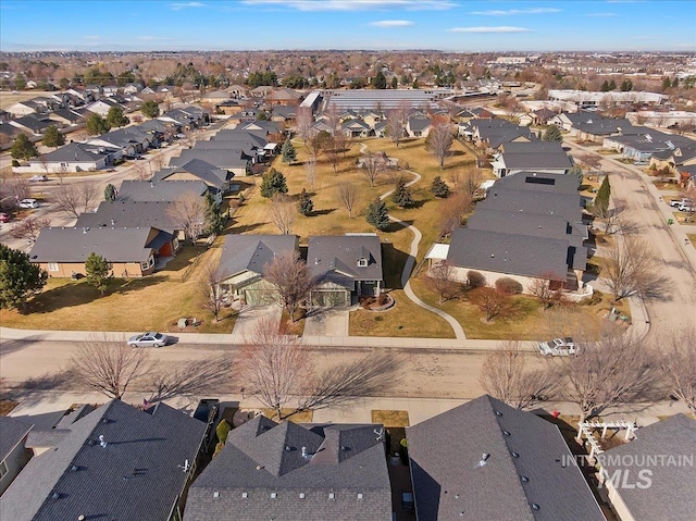 bird's eye view with a residential view