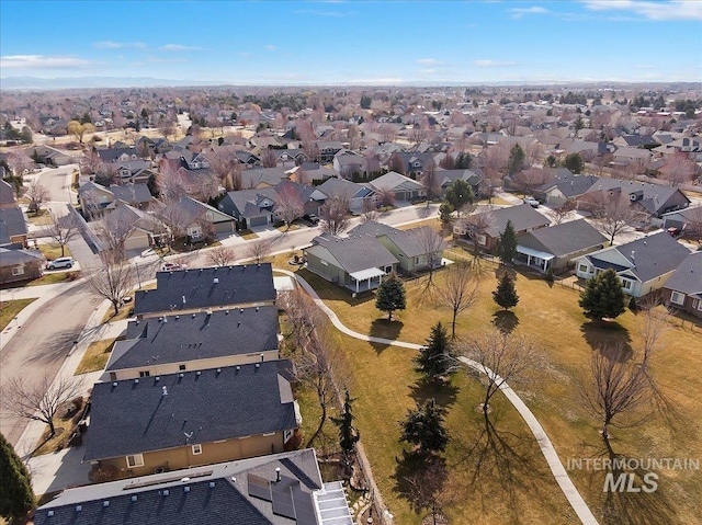 bird's eye view featuring a residential view