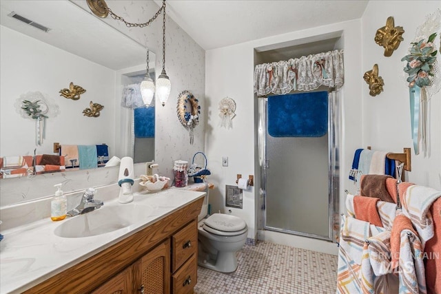 2503 Lyle Ct, Nampa, ID 83651 - full bath featuring vanity, a stall shower, and tile patterned flooring
