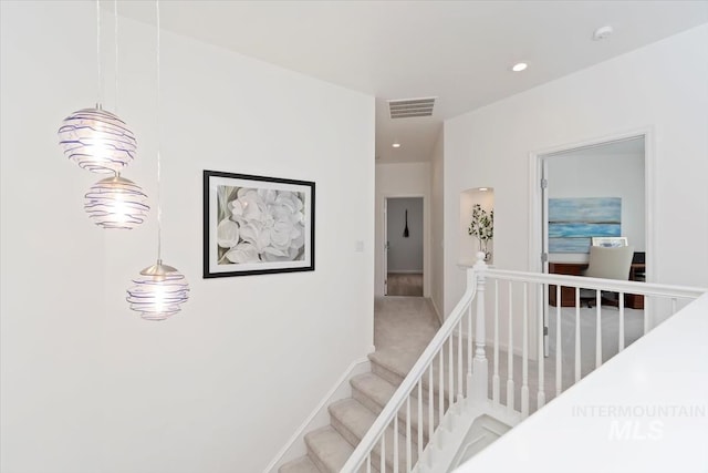5446 E Branchwood Ct, Boise, ID 83716 - corridor with an upstairs landing and recessed lighting