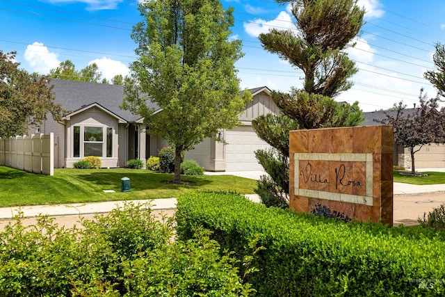 2928 W Los Flores Dr, Meridian, ID 83646 - community / neighborhood sign featuring an attached garage