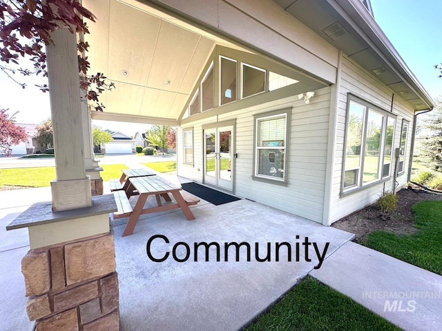 view of patio with a porch