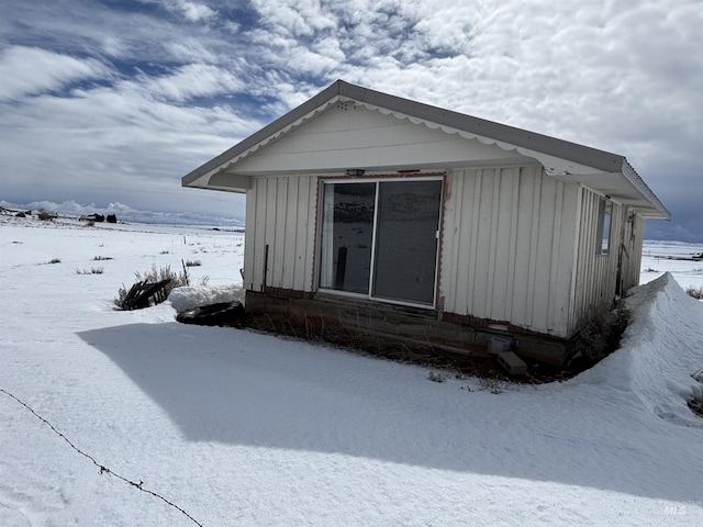 view of snow covered structure