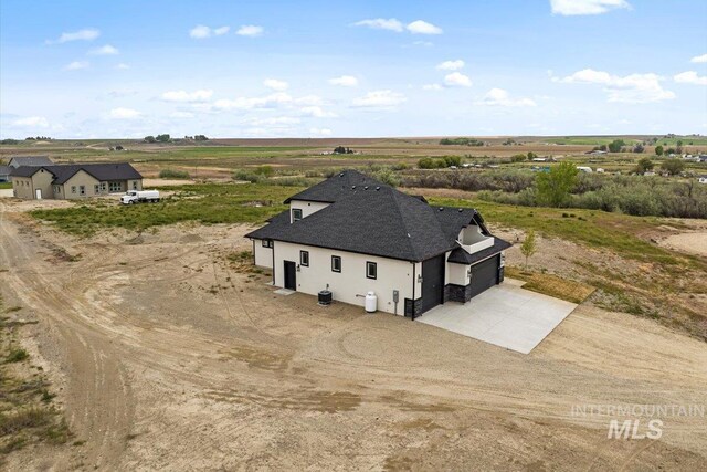 bird's eye view with a rural view