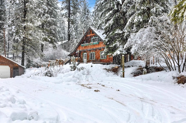 view of yard covered in snow