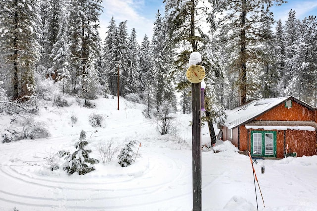 view of snowy yard