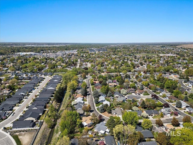 drone / aerial view with a residential view