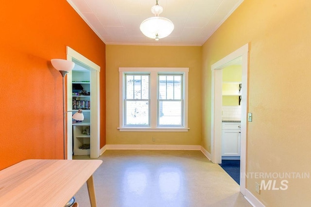 512 N Lincoln St, Moscow, ID 83843 - doorway featuring concrete floors and crown molding