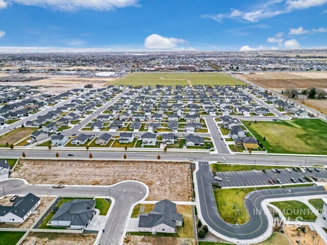 drone / aerial view with a residential view