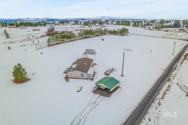 view of snowy aerial view