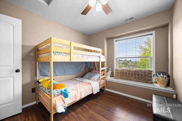 3856 Wood Way, New Plymouth, ID 83655 - bedroom featuring a ceiling fan, baseboards, visible vents, and wood finished floors