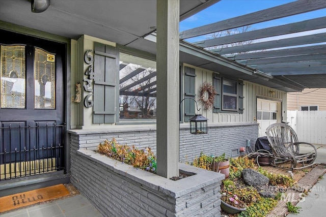 doorway to property featuring board and batten siding