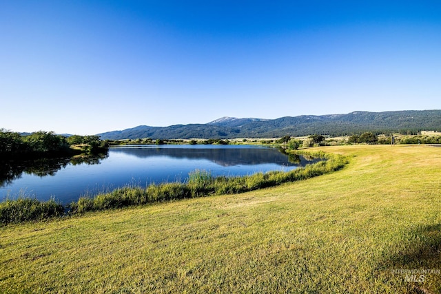 view of water feature with a mountain view