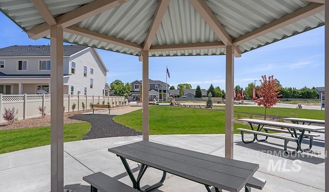 6117 N Torva Ave, Meridian, ID 83646 - view of patio / terrace featuring a residential view and a gazebo