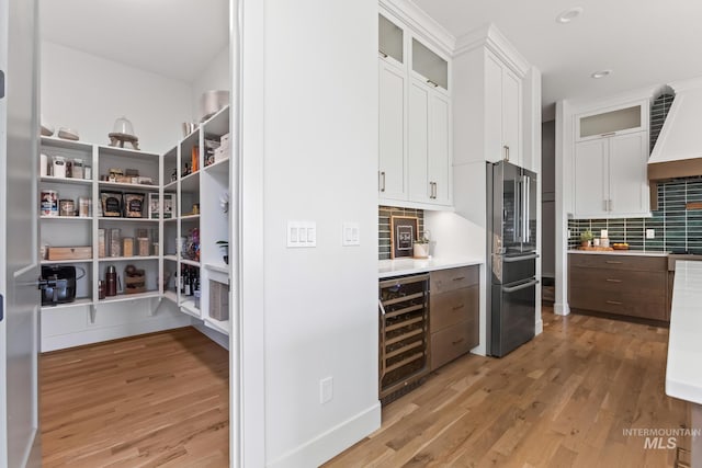 storage area with wine cooler