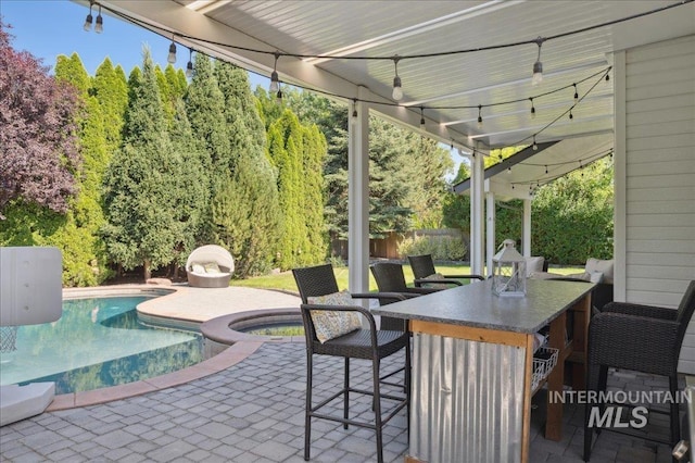 5322 N Papago Pl, Boise, ID 83713 - view of patio featuring an in-ground hot tub