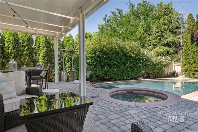 5322 N Papago Pl, Boise, ID 83713 - view of pool with an in-ground hot tub and a patio area