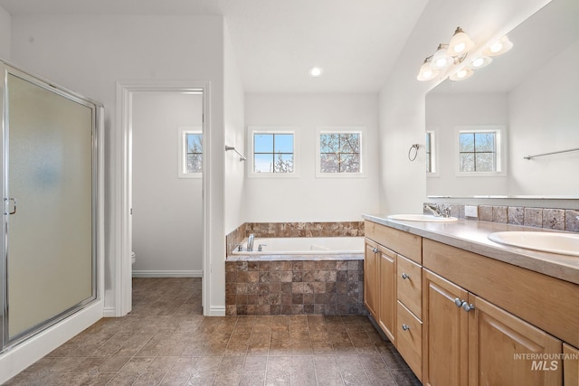 1452 E Pistioa, Meridian, ID 83642 - full bath featuring a sink, a shower stall, toilet, and a bath