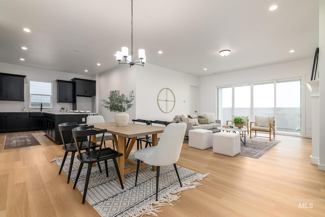 8709 W Pickett Creek St, Star, ID 83669 - dining room featuring light wood finished floors, recessed lighting, and a chandelier