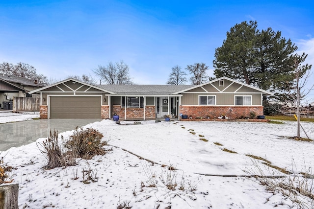 ranch-style home with a garage