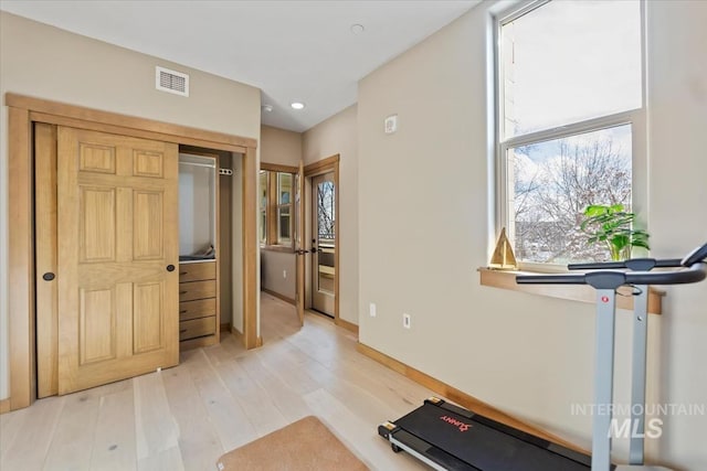 79 E Aikens Rd, Apt Eagle, ID 83616 - workout area featuring light wood-style floors and recessed lighting