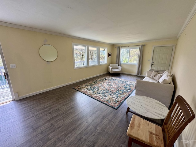 250 Hill Rd, Orofino, ID 83543 - sitting room with baseboards, wood finished floors, and crown molding