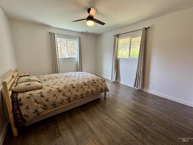 250 Hill Rd, Orofino, ID 83543 - bedroom with dark wood-style floors, baseboards, and multiple windows