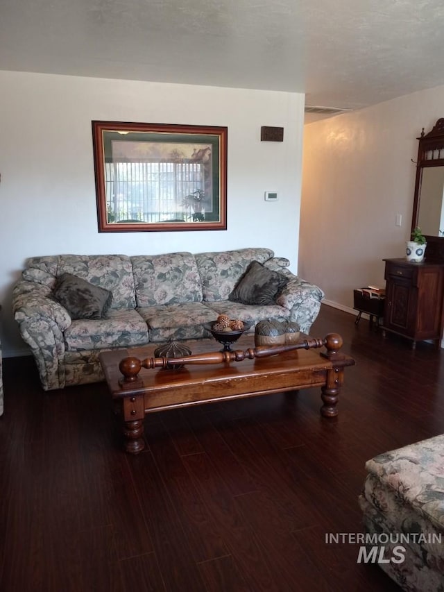 living area with wood finished floors