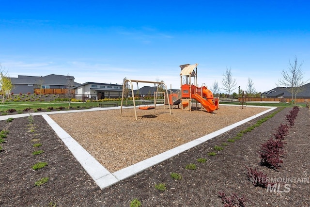 view of community jungle gym