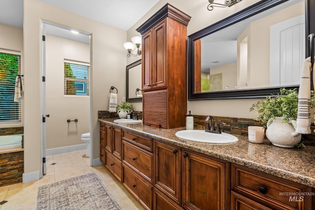 731 E Eaglewoods Ln, Eagle, ID 83616 - full bath with double vanity, a tub to relax in, and tile patterned flooring