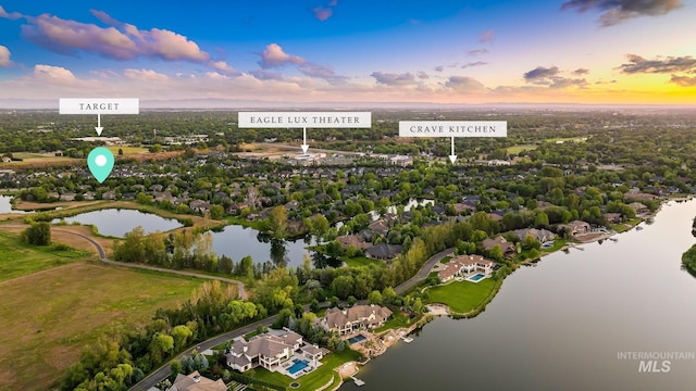 731 E Eaglewoods Ln, Eagle, ID 83616 - aerial view at dusk of a water view