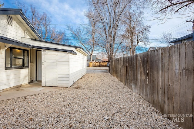 view of yard with fence